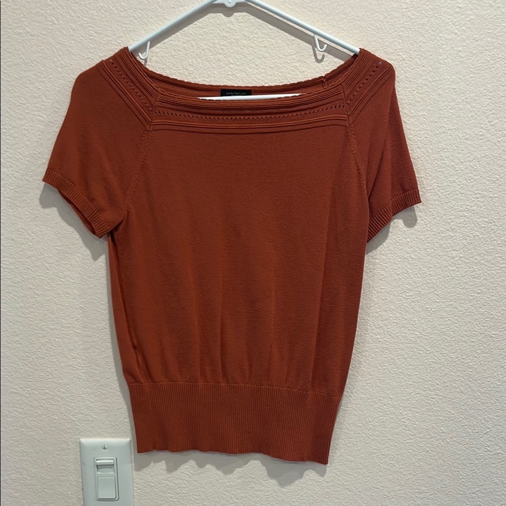 Ann Taylor Terracotta Knit Top